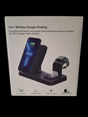 3-in-1 Wireless Charger Dock - Black